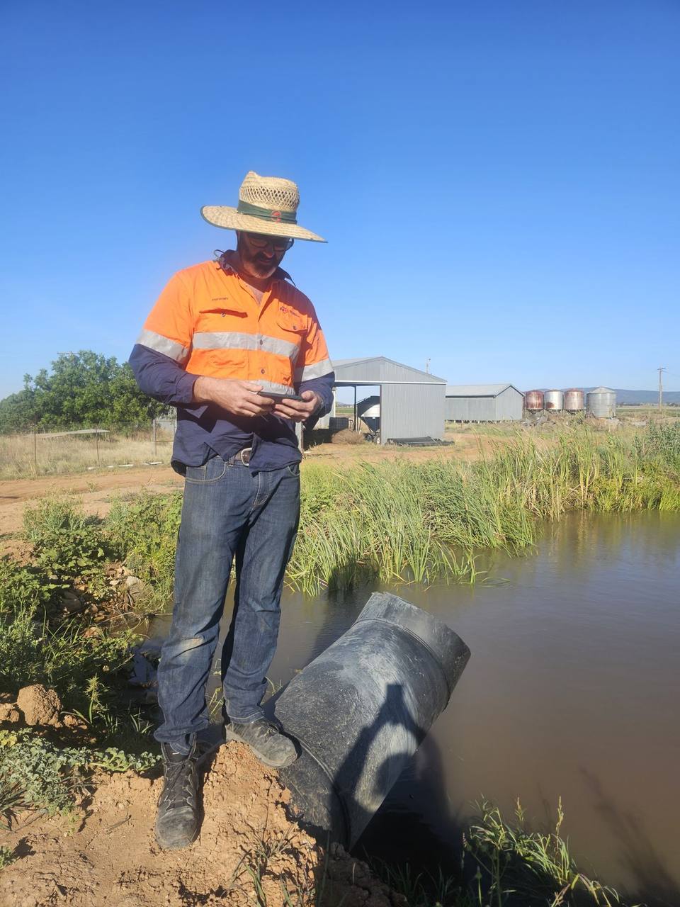 AMC engineer inspecting a river pump intake